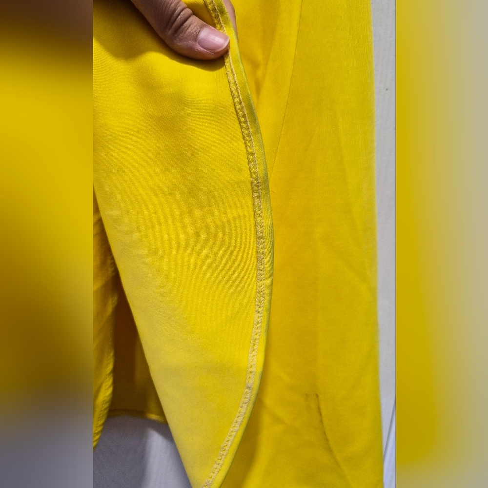 Black Halo Eve Naples Neoprene Halter Yellow Maxi Dress Size 6 - Picture 8 of 10